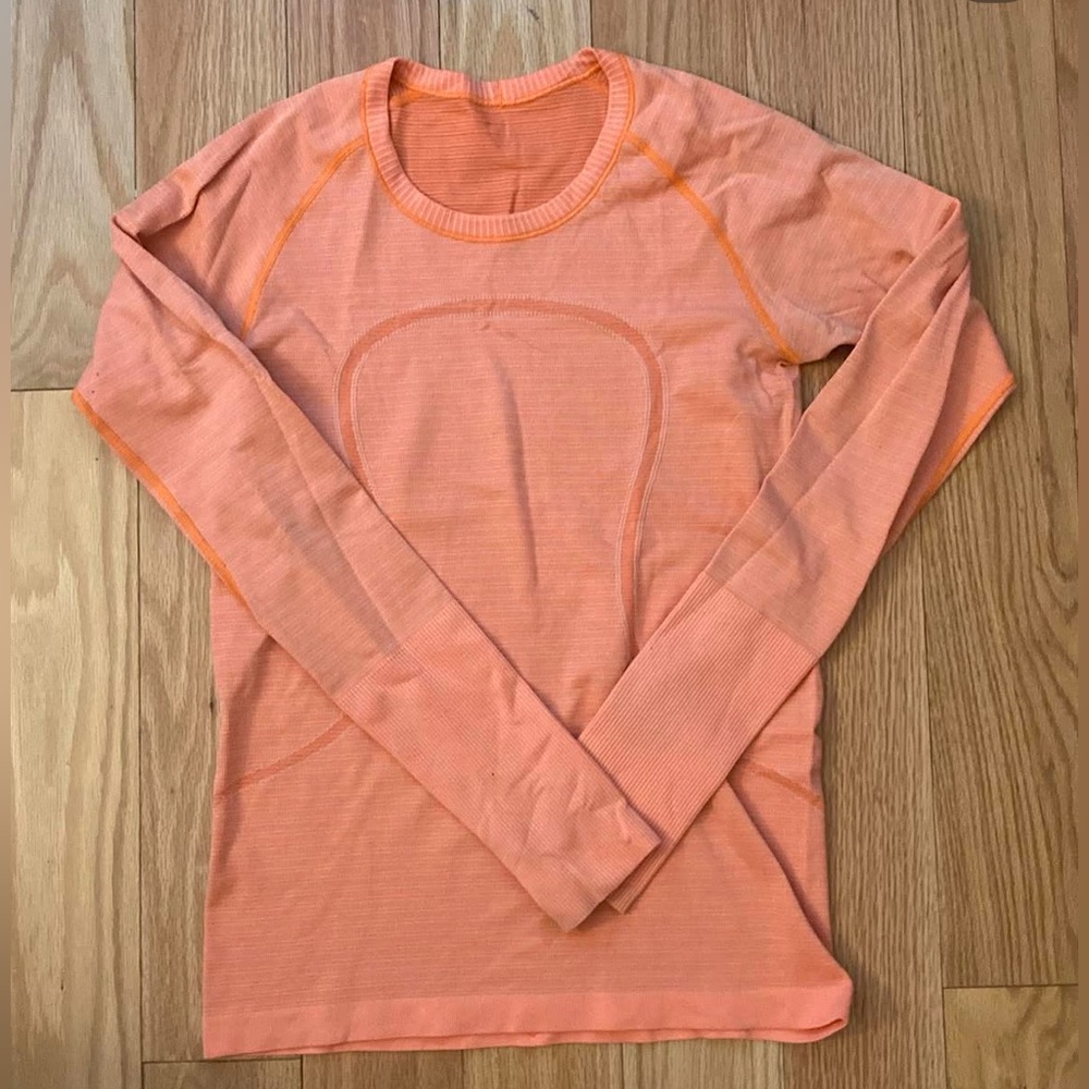 Lululemon swiftly long sleeve in orange